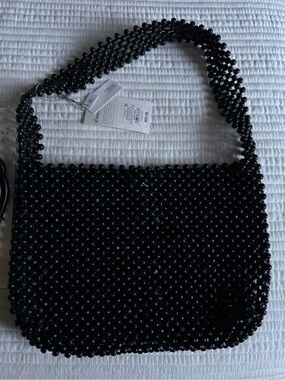 a new day Black Beaded Shoulder Bag